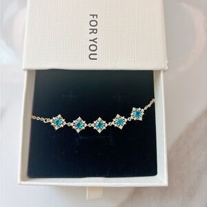 Turquoise CZ Station Bracelet